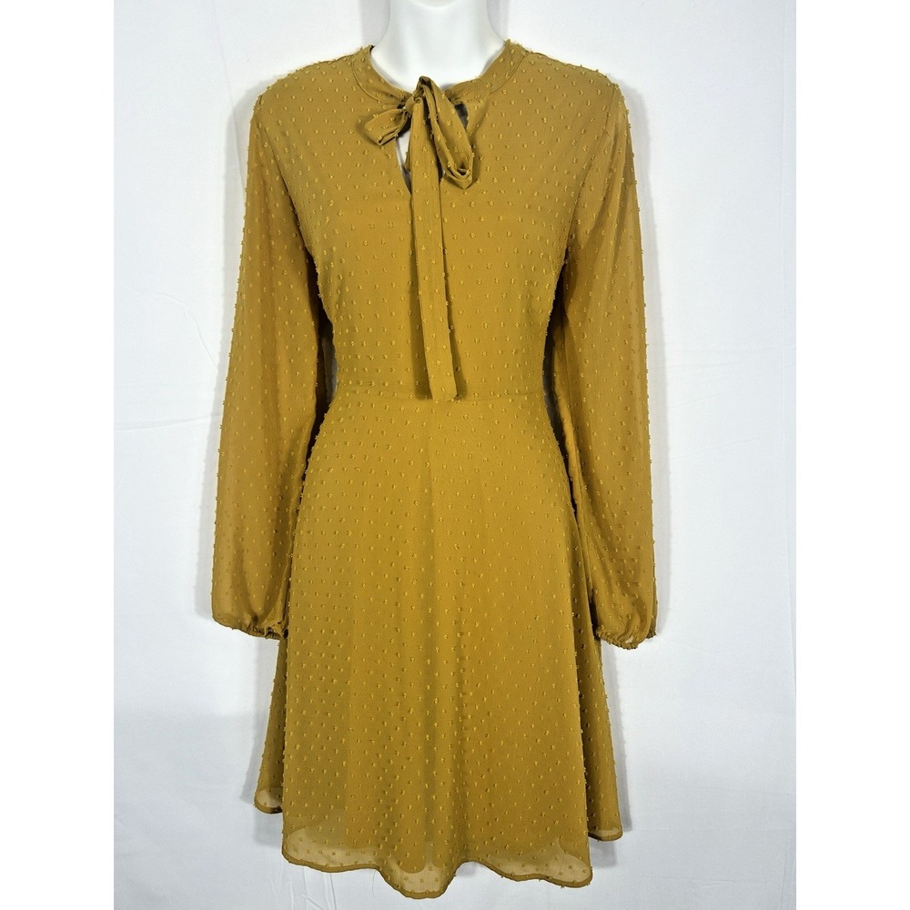 Womens Swiss Dot Tie-Neck Dress Size M Modest Feminine Coquette Twee Regencycore